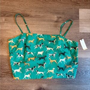 Dog Print Green Tank Top Anthropologie